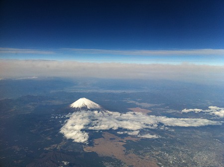 空から見た富士山