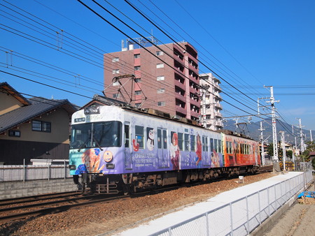 京阪600形ちはやふるラッピング 近江神宮~皇子山