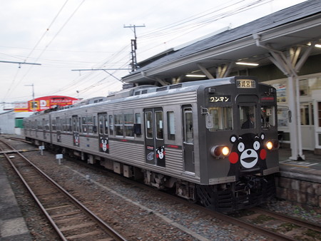 熊本電鉄6000系くまモン電車 菊池線北熊本駅01