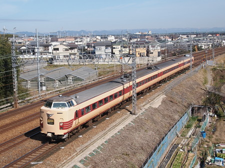 381系国鉄色回送 東海道本線長岡京~山崎