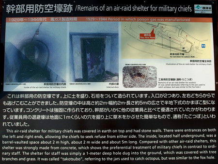 幹部用防空壕跡説明板