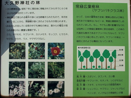 大久野島神社の林の説明板