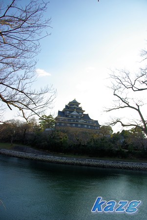 雨水の日の岡山城