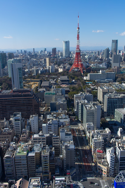 東京タワーと六本木方面