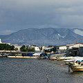 造道漁港と東岳