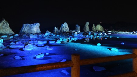 橋杭岩ライトアップ ワイド01