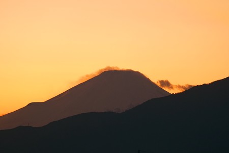 2014.12.18　駅前　富士山　夕焼