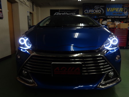 トヨタＡＱＵＡ　Ｇ’ｓ　千葉県　イカリング取付　　スモール連動ホワイトイカリング