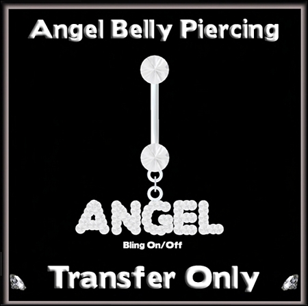 "Angel" Belly Piercing that a puffy word have a cute impact from ICED.